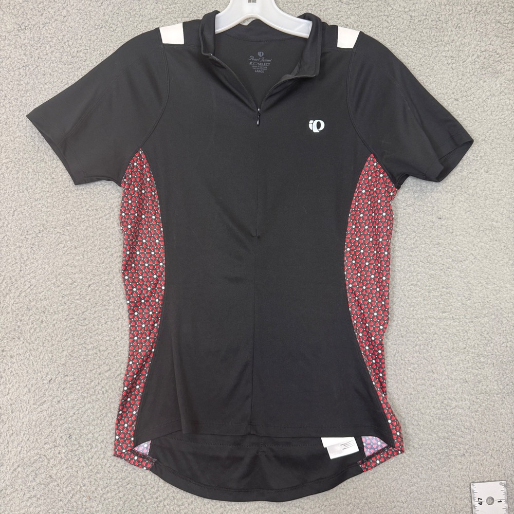 Pearl Izumi SELECT Womens Cycling Jersey Black Red Geometric Short Sleeve Large